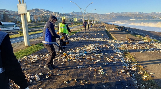 Trabzon Büyükşehir’den Ayasofya sahiline hızlı müdahale