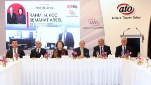 Koç Holding Şeref Başkanı Rahmi M Koç ve Semahat Arsel ATO'da
