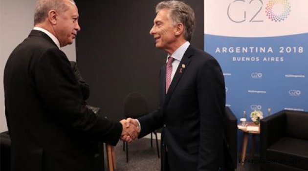 Cumhurbaşkanı Erdoğan, Arjantin Cumhurbaşkanı Macri ile görüştü