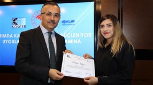 Girişimci Kadınlar Sertifikalarını Vali Çeber’in Elinden Aldı