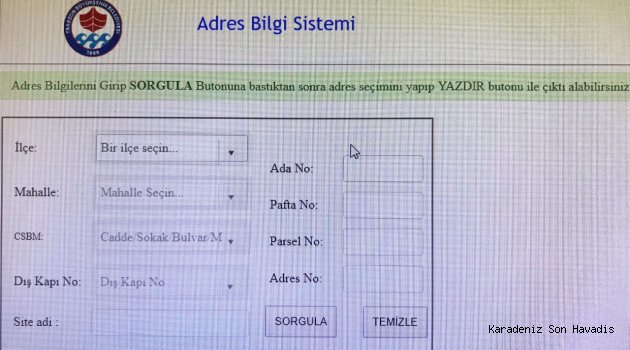 İnternet üzerinden adres kodu sorgulama dönemi başladı